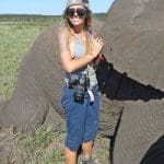 Kimberly Wood with resting elephant
